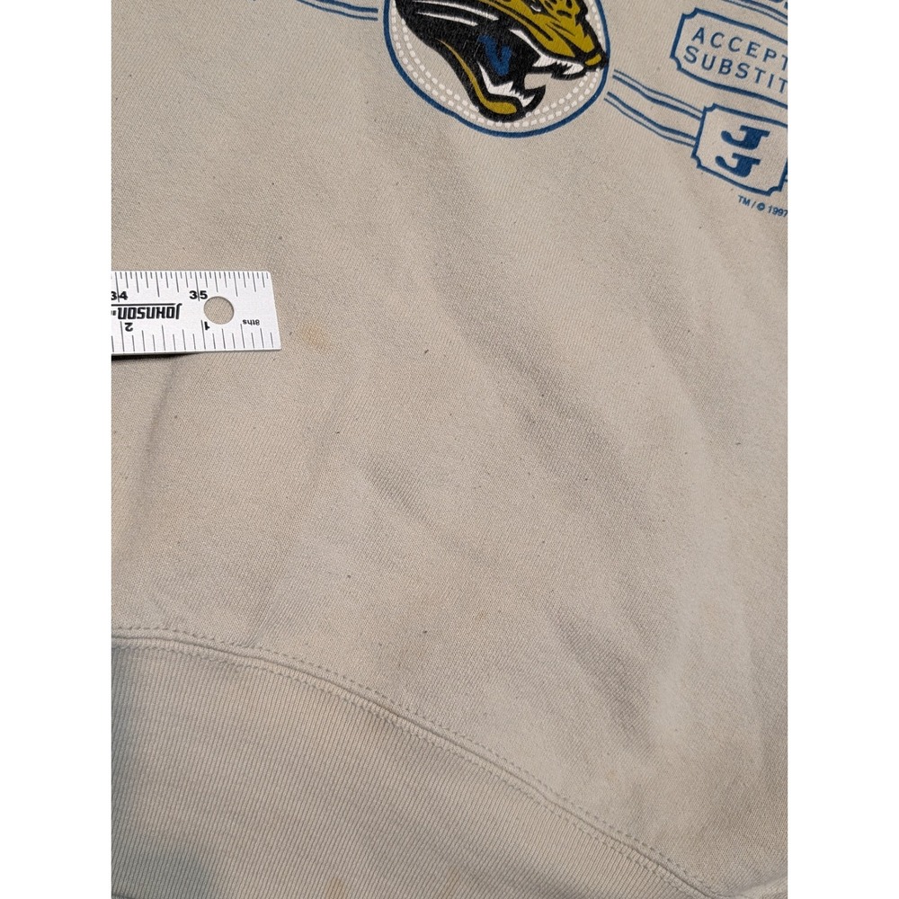 VTG Jacksonville Jaguars NFL Pro Player Sweatshirt Medium Beige 1997 READ - Picture 5 of 8